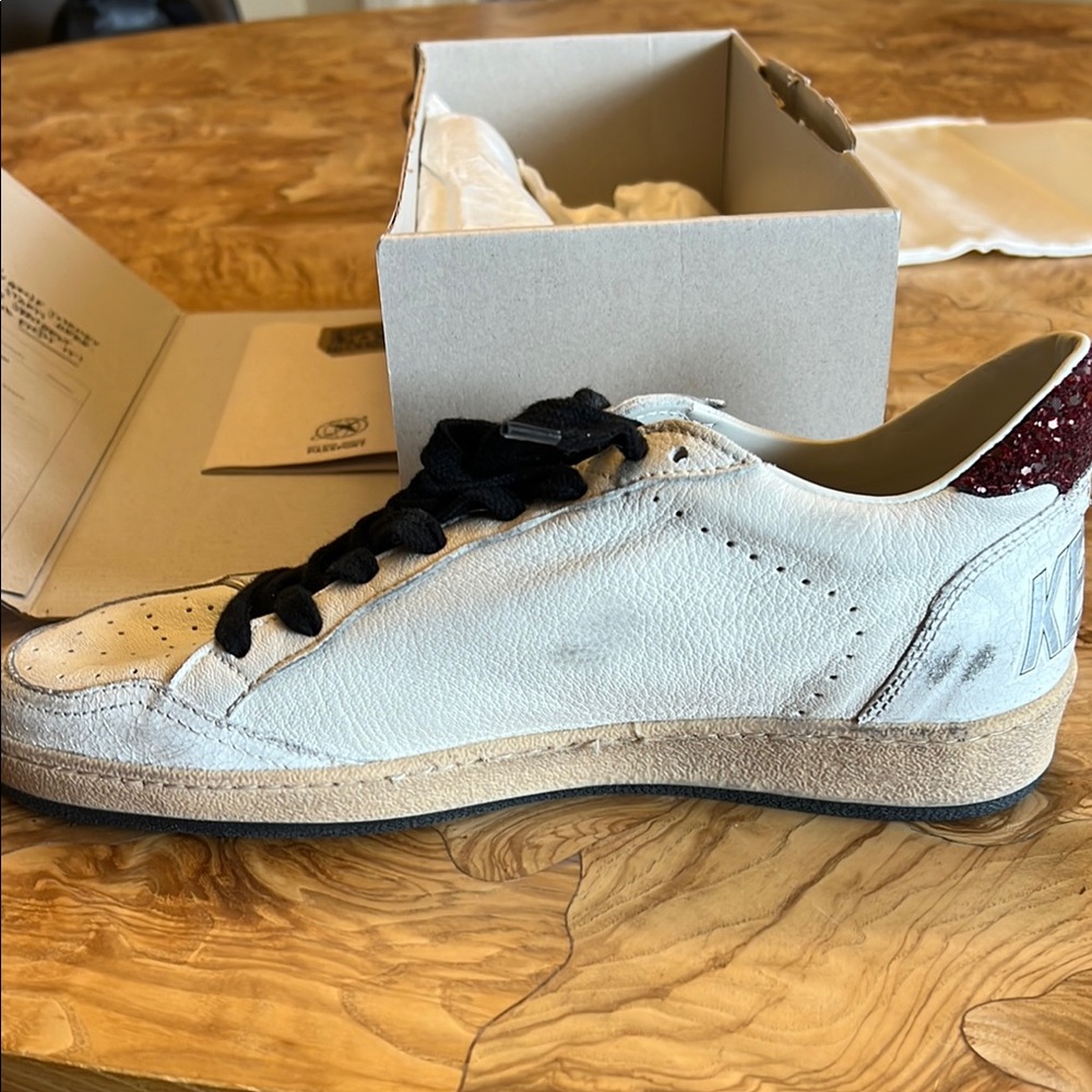 Golden Goose White and Red Sneakers - Picture 6 of 8